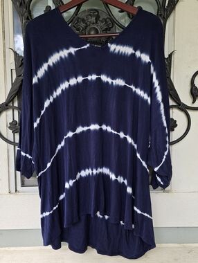 Lane Bryant Tie Dye V-Neck Tunic Top Soft Comfy Lounge - 14/16
